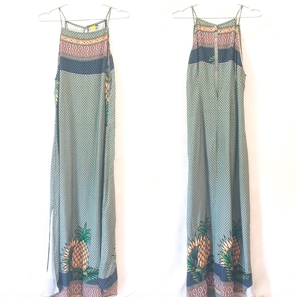 Farm Rio Dresses & Skirts - Farm Rio | high neck pineapple maxi dress